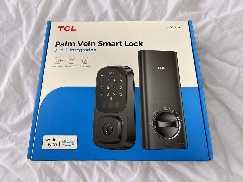 TCL D1 Pro Palm Vein Smart Lock Wi-Fi Keyless Entry Door Lock, Alexa Ready